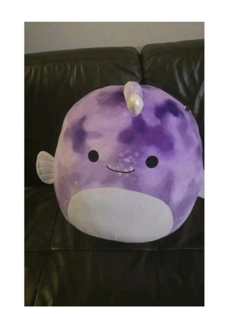 Squishmallows Kellytoy Soft Plush 16 Inch, Easton Purple Tie-Dye Anglerfish Nwt